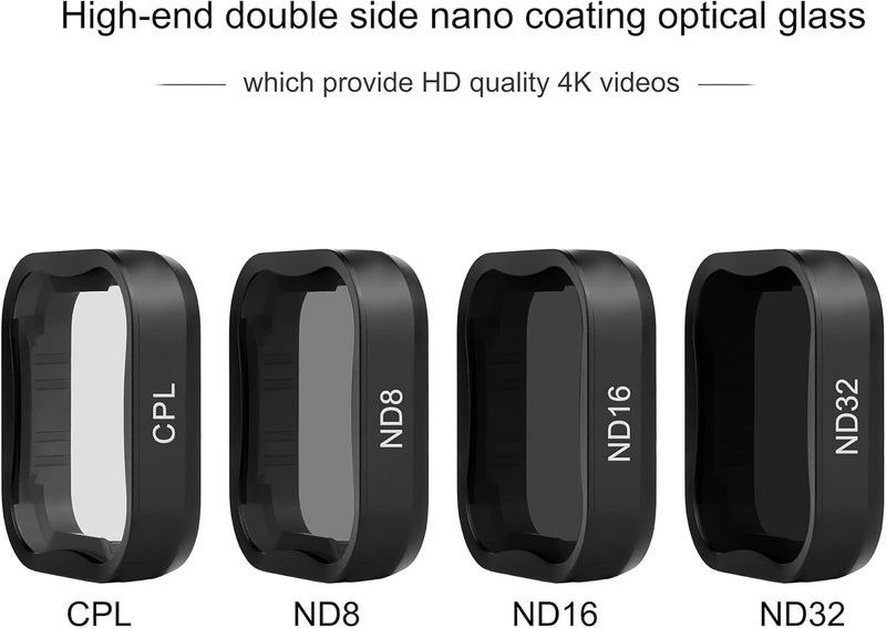 SOONSUN ND Filter Kit for GoPro Hero 5/6/7 Black, 4-Pack (ND8, ND16, ND32, CPL), Multi-Coated Optical Glass Neutral Density & Polarizer Lens Filter with Storage Case - Image 4